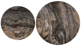 TOWER zestaw 2 ław brązowy marmur / orzechowy