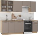 ALICANTE 240 kuchnia zestaw korpus: dąb cremona, fronty: beżowy