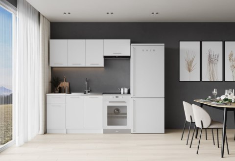 CORONA 180 kuchnia zestaw korpus: biały, fronty: biały