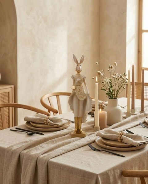 King Home Figurka dekoracyjna SHP RABBIT beżowa / złota