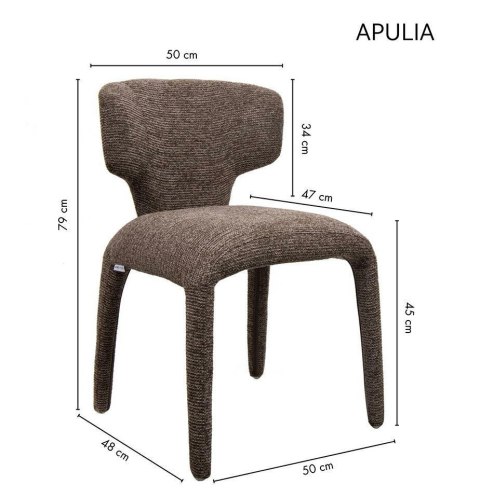 King Home Krzesło APULIA brązowe