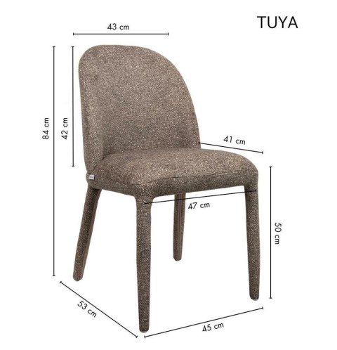 King Home Krzesło TUYA brązowe