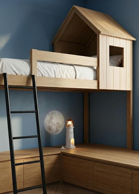 King Home Lampka nocna z projektorem SHP LIGHTHOUSE biało-złota