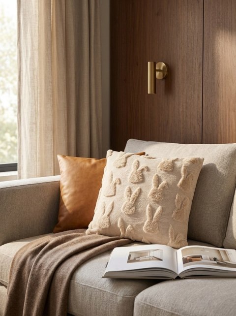 King Home Poduszka dekoracyjna SHP BUNNIES beżowa