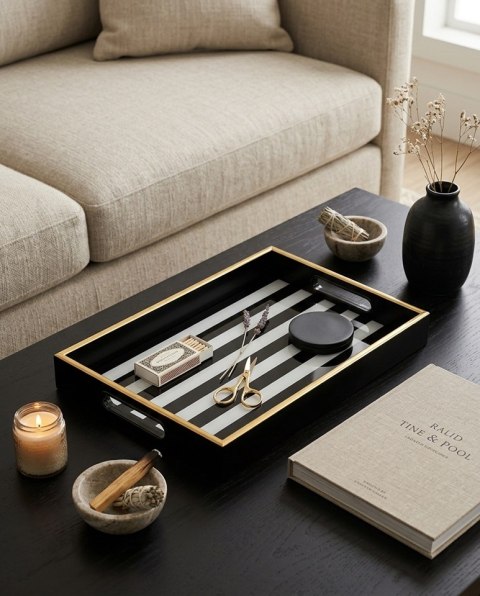 King Home Taca dekoracyjna SHP GRAND biało-czarna