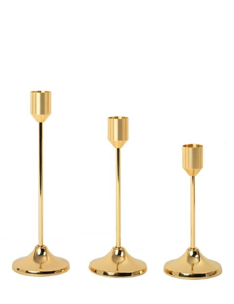 King Home Zestaw 3 świeczników SHP SPLEND złoty