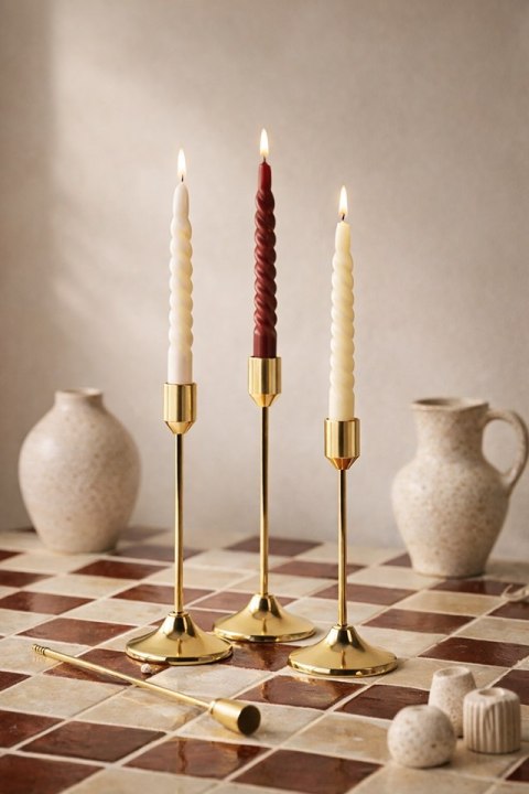 King Home Zestaw 3 świeczników SHP SPLEND złoty