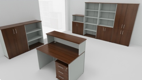 Meble Biurowe Dostawka Silver DR-100 orzech Camaro + szara platyna