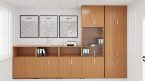 Meble Biurowe Nadstawka Silver N80-2A buk bawaria + szara platyna