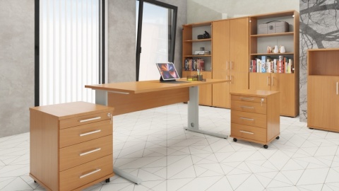 Meble Biurowe Nadstawka Silver N80-2A buk bawaria + szara platyna