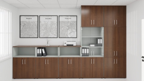 Meble Biurowe Nadstawka Silver N80-2A orzech Camaro + szara platyna