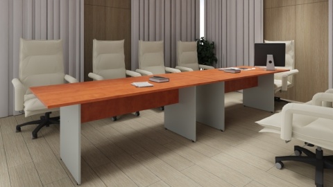 Meble Biurowe Stoły Silver ST-190 Stół grusza polna + szara platyna