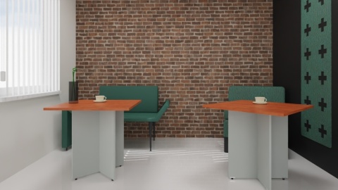 Meble Biurowe Stoły Silver ST8o Stół kwadratowy grusza polna + szara platyna