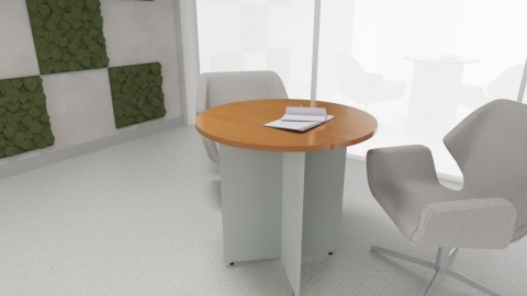 Meble Biurowe Stoły Silver ST8oR Stół okrągły buk bawaria + szara platyna