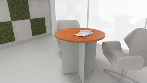 Meble Biurowe Stoły Silver ST8oR Stół okrągły grusza polna + szara platyna