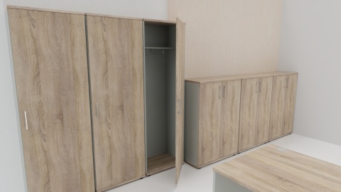 Meble Biurowe Szafy Silver S60-5 Dąb Sonoma + Szara platyna