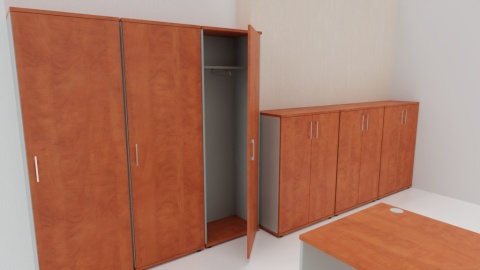 Meble Biurowe Szafy Silver S60-5 grusza polna + szara platyna