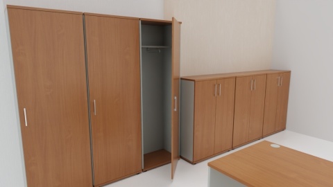 Meble Biurowe Szafy Silver S60-Szafa ubraniowa 5 buk bawaria + szara platyna