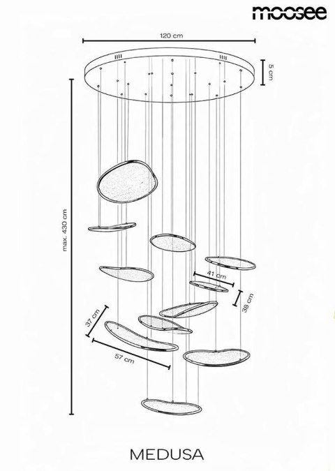 Moosee MOOSEE lampa wisząca MEDUSA złota