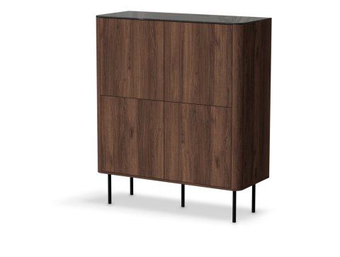 SOLANO KM-2 komoda orzech warmia / czarny marmur