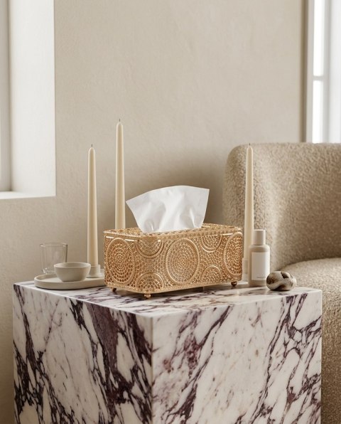 King Home Pojemnik na chusteczki SHP MAISON złoty