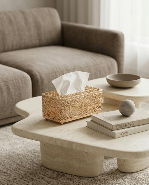 King Home Pojemnik na chusteczki SHP MAISON złoty