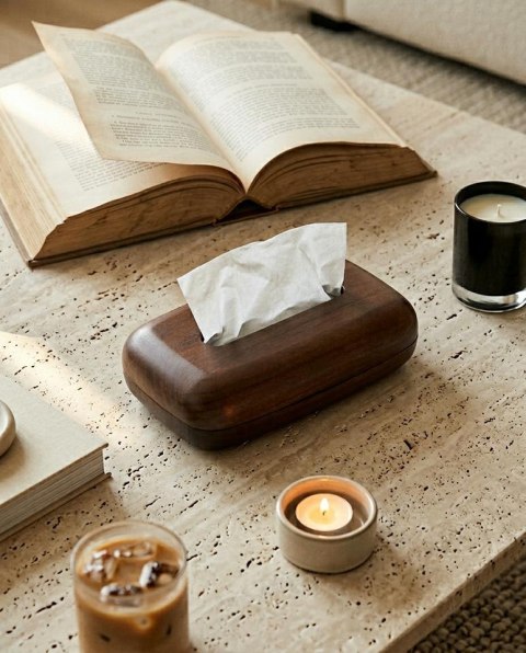 King Home Pojemnik na chusteczki SHP WOODIE brązowy