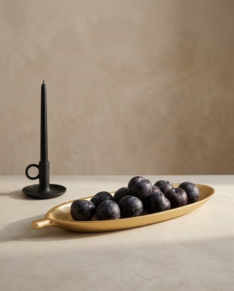 King Home Taca dekoracyjna SHP LEAF złota