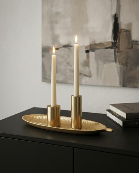 King Home Taca dekoracyjna SHP LEAF złota