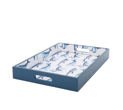 King Home Taca dekoracyjna SHP WHALE niebieska / biała