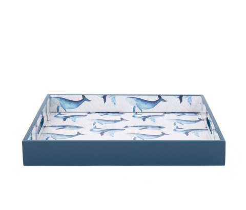 King Home Taca dekoracyjna SHP WHALE niebieska / biała