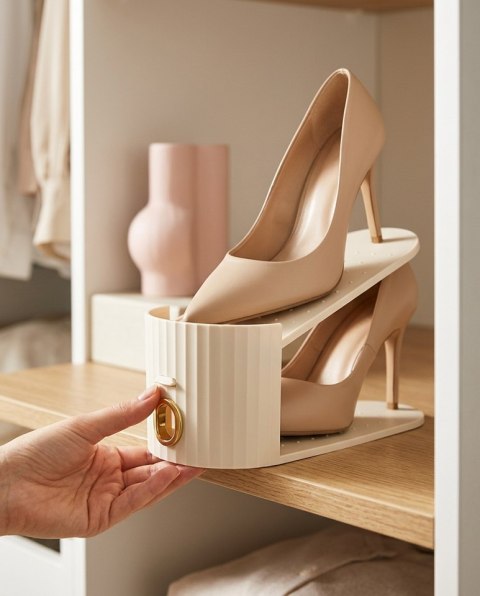 King Home Zestaw 3 wkładek do szafy na buty SHP EASY beżowy