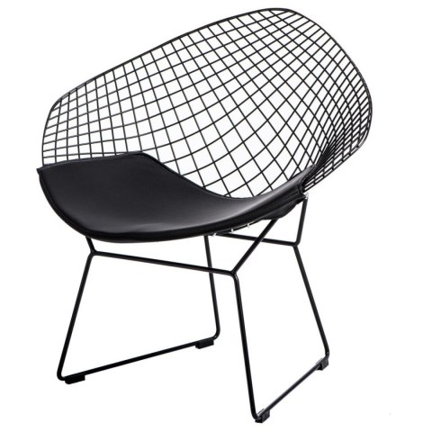 KRZESŁO Z PODŁOKIETNIKAMI Harry Arm D2.DESIGN CZARNE METAL LAKIEROWANY PODUSZKA EKOSKÓRA CZARNA MOCOWANA NA RZEPY KRZESŁO Z PODŁOKIETNIKAMI Harry Arm D2.DESIGN CZARNE METAL LAKIEROWANY PODUSZKA EKOSKÓRA CZARNA MOCOWANA NA RZEPY