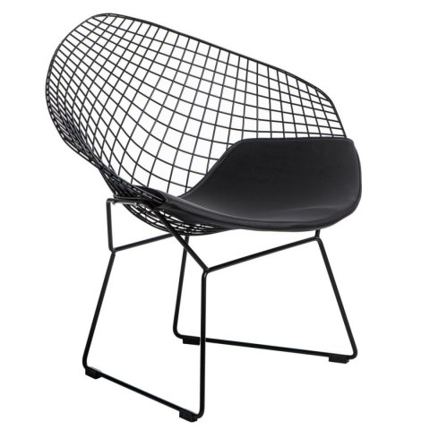 KRZESŁO Z PODŁOKIETNIKAMI Harry Arm D2.DESIGN CZARNE METAL LAKIEROWANY PODUSZKA EKOSKÓRA CZARNA MOCOWANA NA RZEPY KRZESŁO Z PODŁOKIETNIKAMI Harry Arm D2.DESIGN CZARNE METAL LAKIEROWANY PODUSZKA EKOSKÓRA CZARNA MOCOWANA NA RZEPY