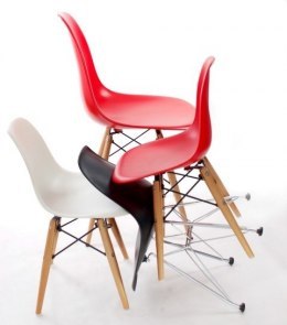 D2.DESIGN Krzesło JuniorP016 białe,drewniane nogi