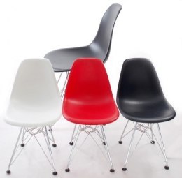 D2.DESIGN Krzesło JuniorP016 czerwone, chrom. nogi