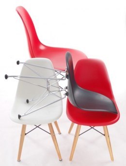 D2.DESIGN Krzesło JuniorP016 czerwone, drew. nogi