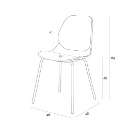 Simplet Krzesło Layer 4 szare mat tworzywo PP nogi metal malowany proszkowo do restauracji jadalni kuchni recepcji