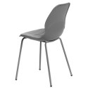 Simplet Krzesło Layer Tap 4 szare mat tworzywo PP poduszka tkanina szra nogi metal malowany proszkowo szary wygodne i nowoczesne