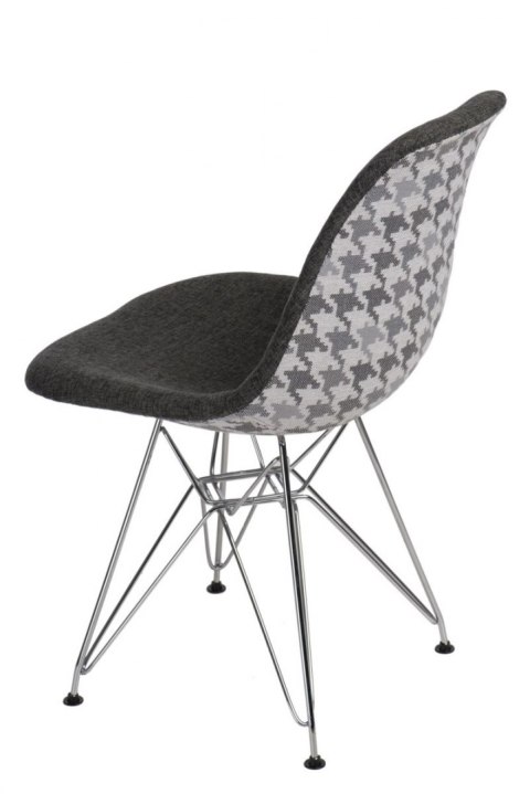 D2.DESIGN Krzesło P016 DSR Pattern tkanina szare/pepitka podstawa metal chrom funkcjonalne i wygodne D2.DESIGN Krzesło P016 DSR Pattern tkanina szare/pepitka podstawa metal chrom funkcjonalne i wygodne