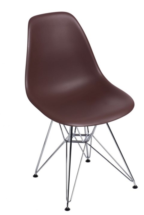 D2.DESIGN Krzesło P016 PP brązowe, chromowane nogi D2.DESIGN Krzesło P016 PP brązowe, chromowane nogi