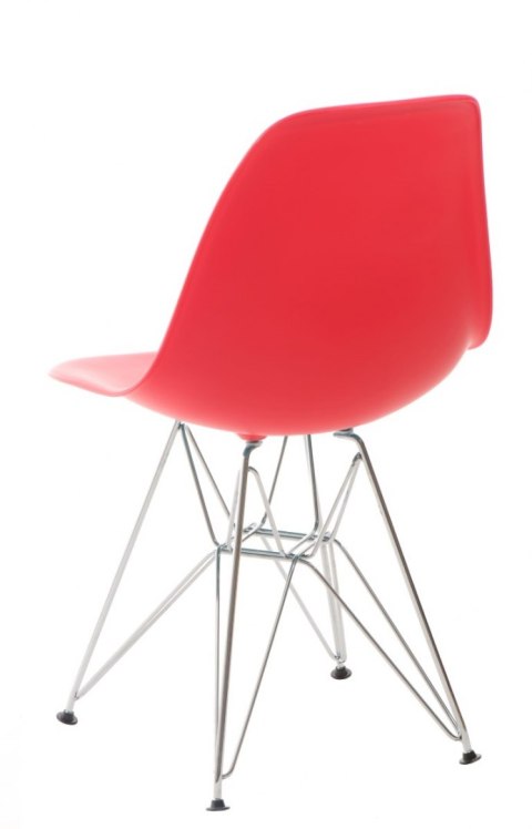 D2.DESIGN Krzesło P016 tworzywo PP czerwone, metalowe chromowane nogi ergonomiczne i wtrzymałe D2.DESIGN Krzesło P016 tworzywo PP czerwone, metalowe chromowane nogi ergonomiczne i wtrzymałe