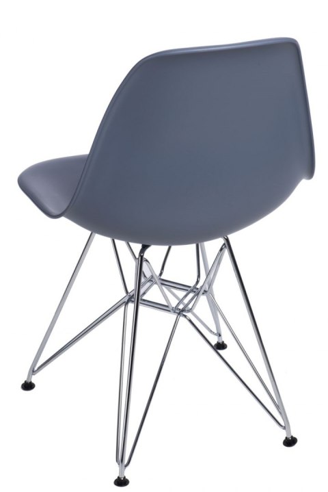 D2.DESIGN Krzesło P016 tworzywo PP dark grey szare, metalowe chromowane nogi wygodne i lekkie D2.DESIGN Krzesło P016 tworzywo PP dark grey szare, metalowe chromowane nogi wygodne i lekkie