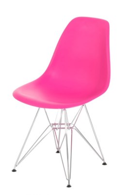 D2.DESIGN Krzesło P016 PP dark pink, chromowane nogi