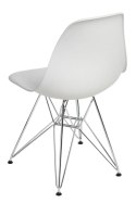 D2.DESIGN Krzesło P016 PP tworzywo light grey jasne szare, chromowane nogi metalowe funkcjonalne i wygodne D2.DESIGN Krzesło P016 PP tworzywo light grey jasne szare, chromowane nogi metalowe funkcjonalne i wygodne