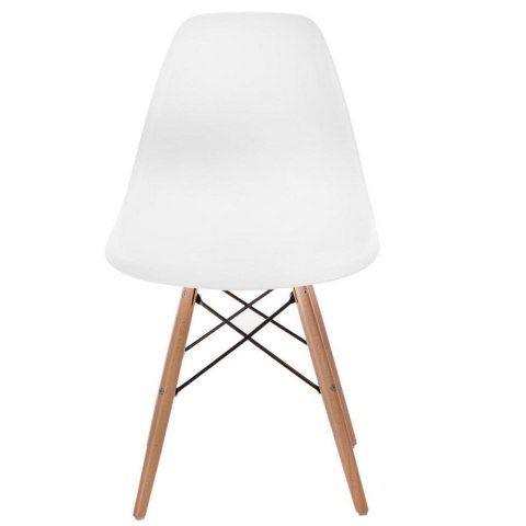 D2.DESIGN Krzesło P016W tworzywo PP białe, drewniane nogi wygodne i funkcjonalne D2.DESIGN Krzesło P016W tworzywo PP białe, drewniane nogi wygodne i funkcjonalne