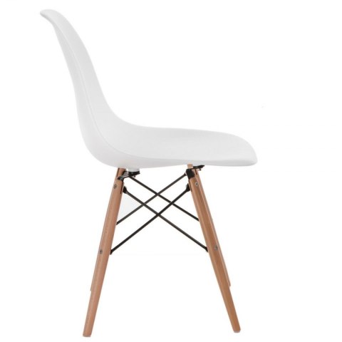 D2.DESIGN Krzesło P016W tworzywo PP białe, drewniane nogi wygodne i funkcjonalne D2.DESIGN Krzesło P016W tworzywo PP białe, drewniane nogi wygodne i funkcjonalne