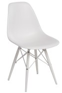 D2.DESIGN Krzesło P016W tworzywo PP białe/white, nogi drewno bukowe białe