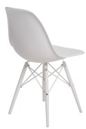 D2.DESIGN Krzesło P016W tworzywo PP białe/white, nogi drewno bukowe białe D2.DESIGN Krzesło P016W tworzywo PP białe/white, nogi drewno bukowe białe