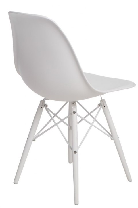 D2.DESIGN Krzesło P016W tworzywo PP białe/white, nogi drewno bukowe białe D2.DESIGN Krzesło P016W tworzywo PP białe/white, nogi drewno bukowe białe